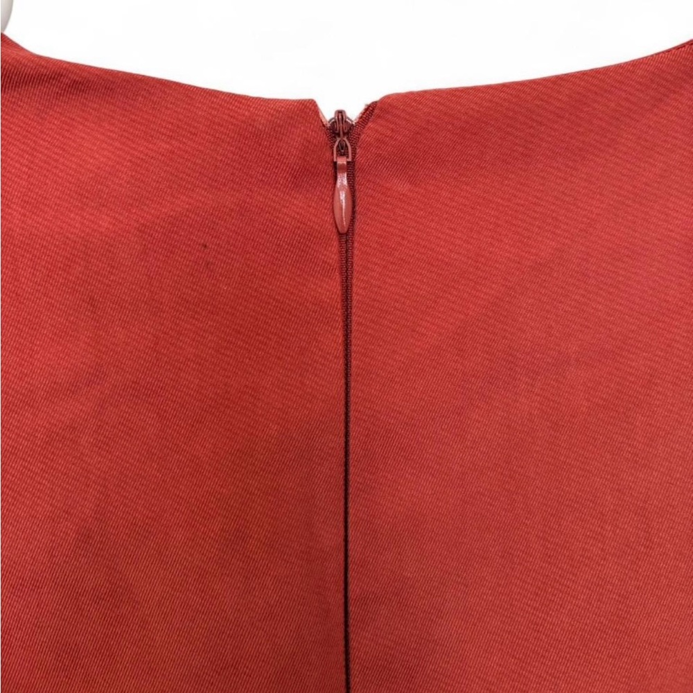 NWT Julia‎ Jordan Flutter Sleeve Twist Front V Neck Sheath Dress Rust Size 4 - Picture 6 of 7